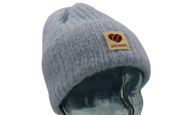 Coffee Beanies  Sky Beanie strikhue - lyseblå