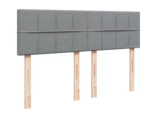 Sommier à lattes de lit avec matelas Gris clair 140x190cm Tissu