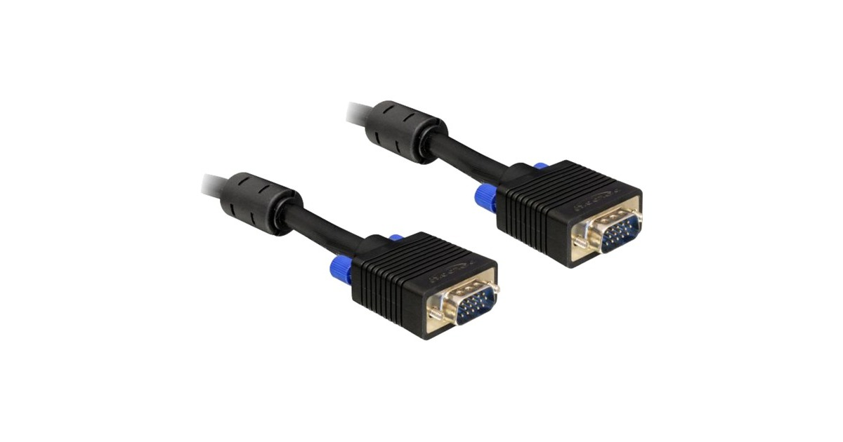 DeLOCKSVGA kabel  (Zwart, 1 meter, 82556)