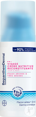 BepanthenDerma Crème Nutritive Reconstituante Visage Peaux Sèches À Très Sèches 50ml