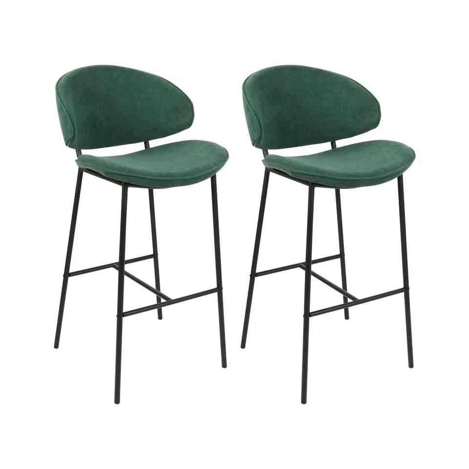 KIANA - Barkruk set van 2 - Groen - Polyester