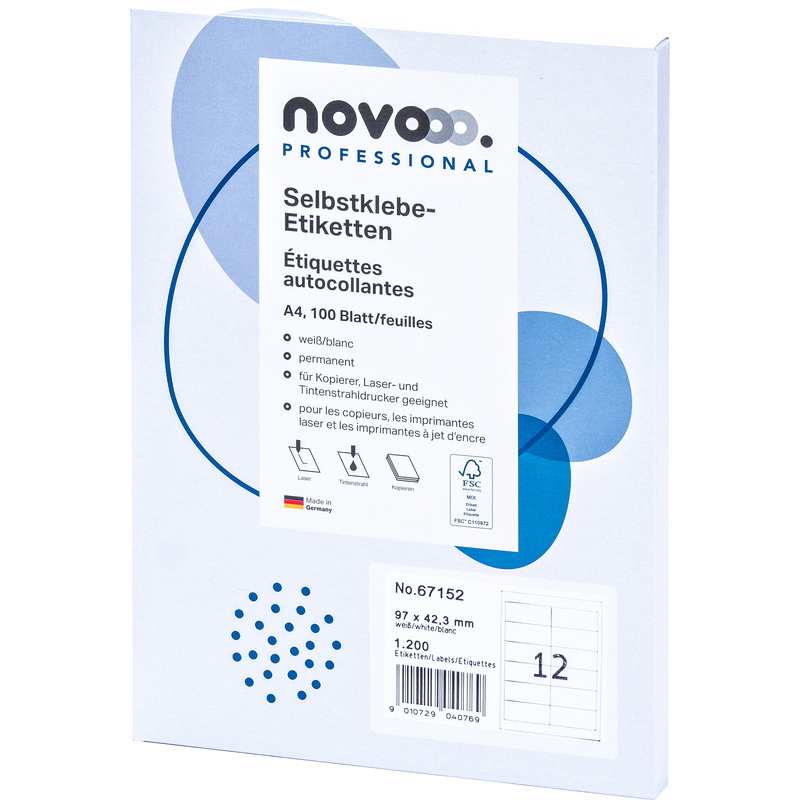 novooo Etiketten Professional, 67152, 97 x 42.3 mm, 100 Blatt