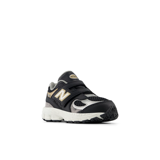 New Balance Litte Kids' 2002 Hook & Loop Sneakers, Black, 25