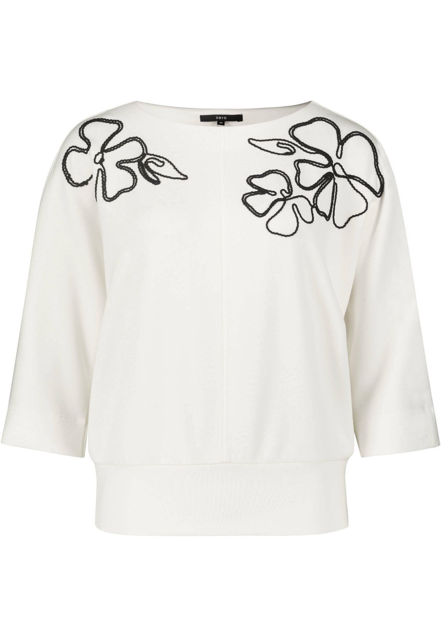 zero| Damen Sweatshirt mit Blumenstickerei