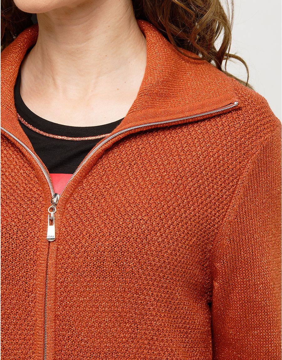 Gilet maille orange irisé