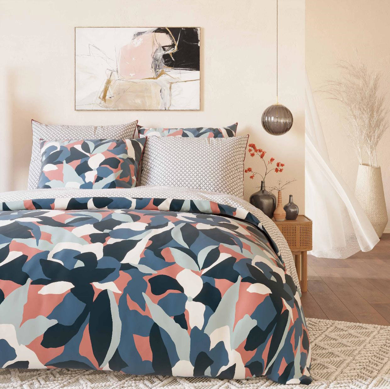 Passion d'Elly Prestige Parure housse de couette Agnes bleue