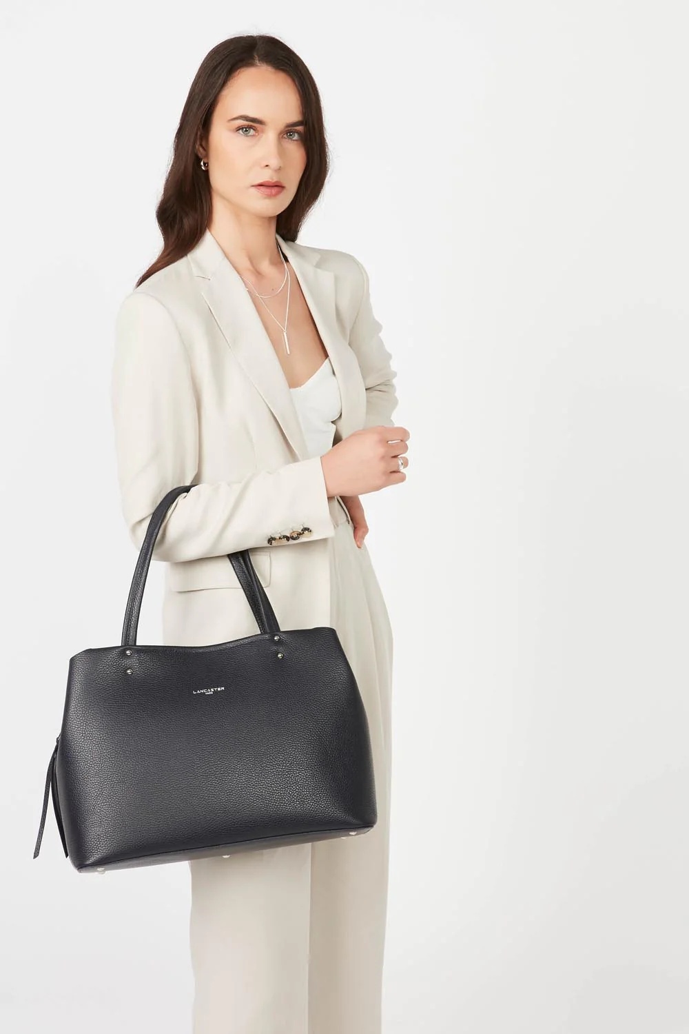 Foulonné Double-Grand sac cabas épaule