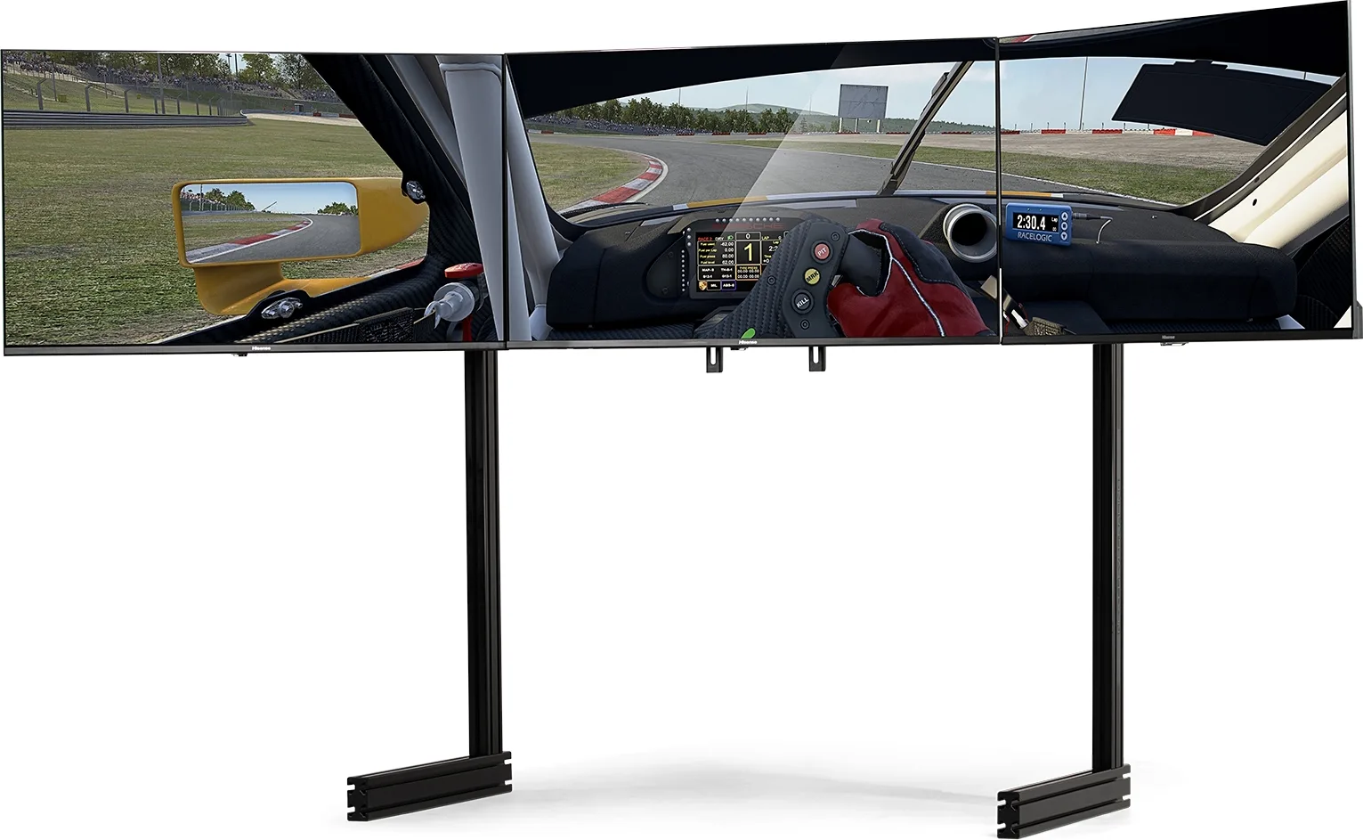 Next Level Racing Elite Free Standing Triple Monitor Stand Black Edition Supports TV