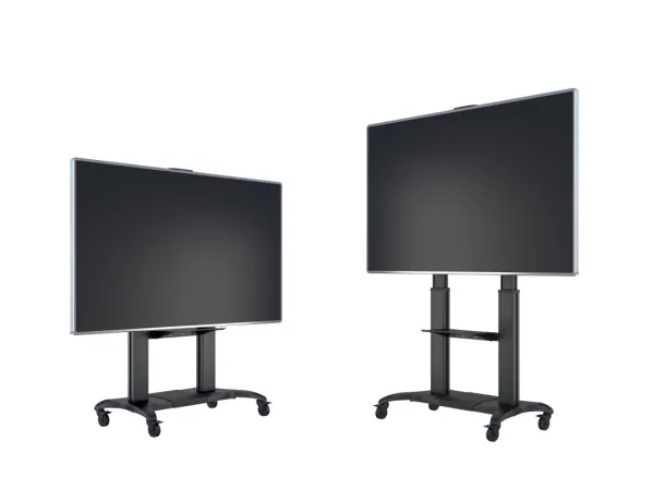 Multibrackets M Public Dual Pillar 180 HD - Vogn med hjul - for fladt panel - aluminium - sort - skærmstørrelse: 60