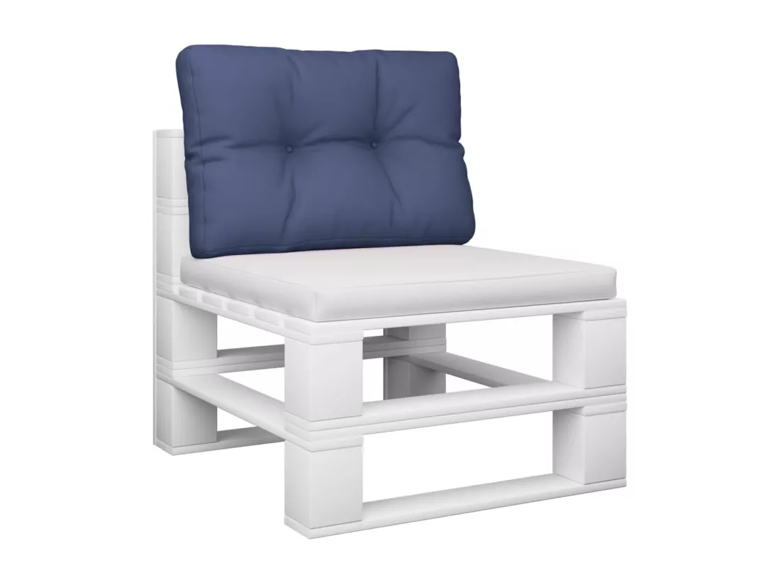 Coussin de palette bleu marine 60x40x12 cm tissu