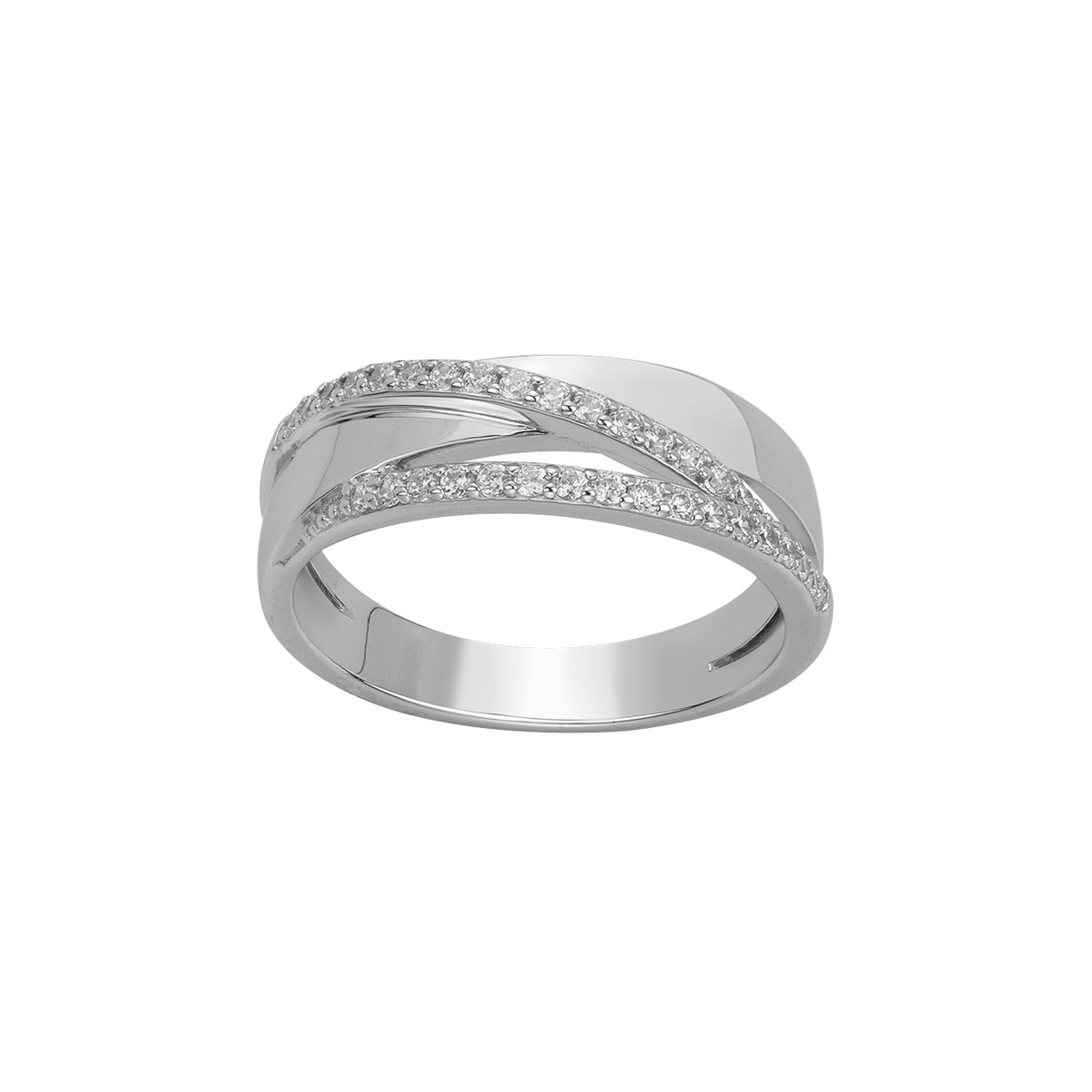 Bague en Argent avec oxyde de zirconium blanc