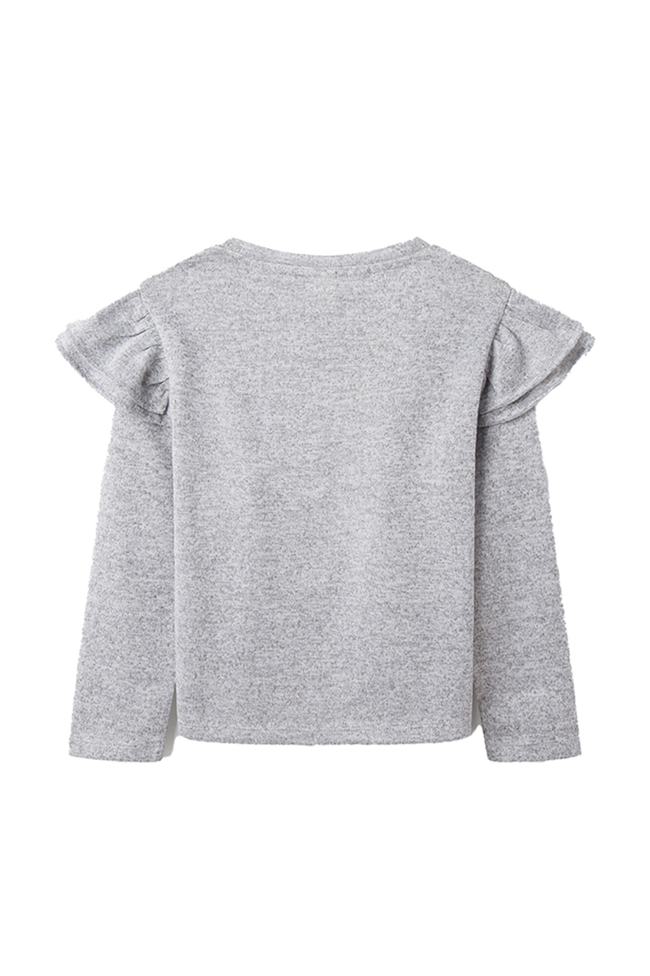 Camiseta de manga comprida com babados para meninas