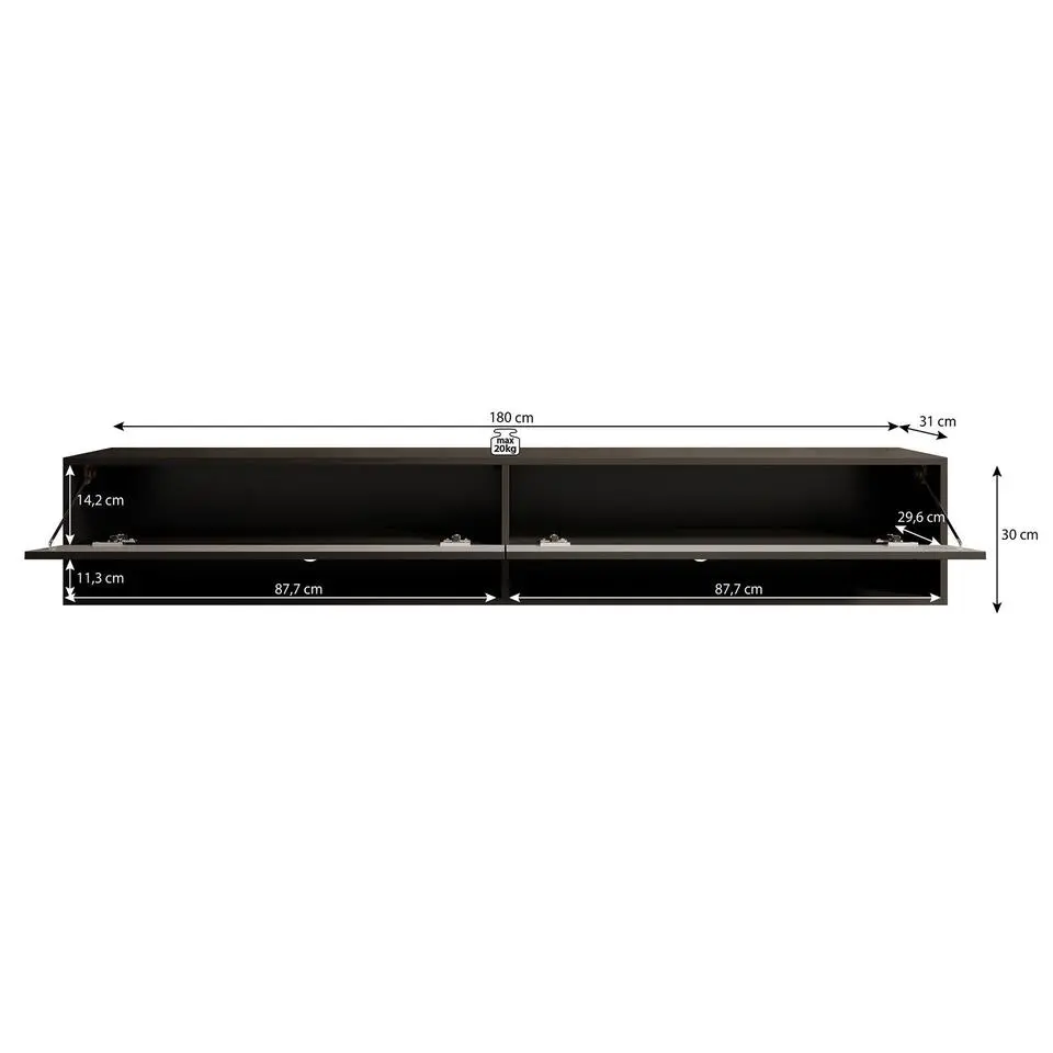 Meubella - TV-Meubel Asino - Wave - Eiken - 180 cm