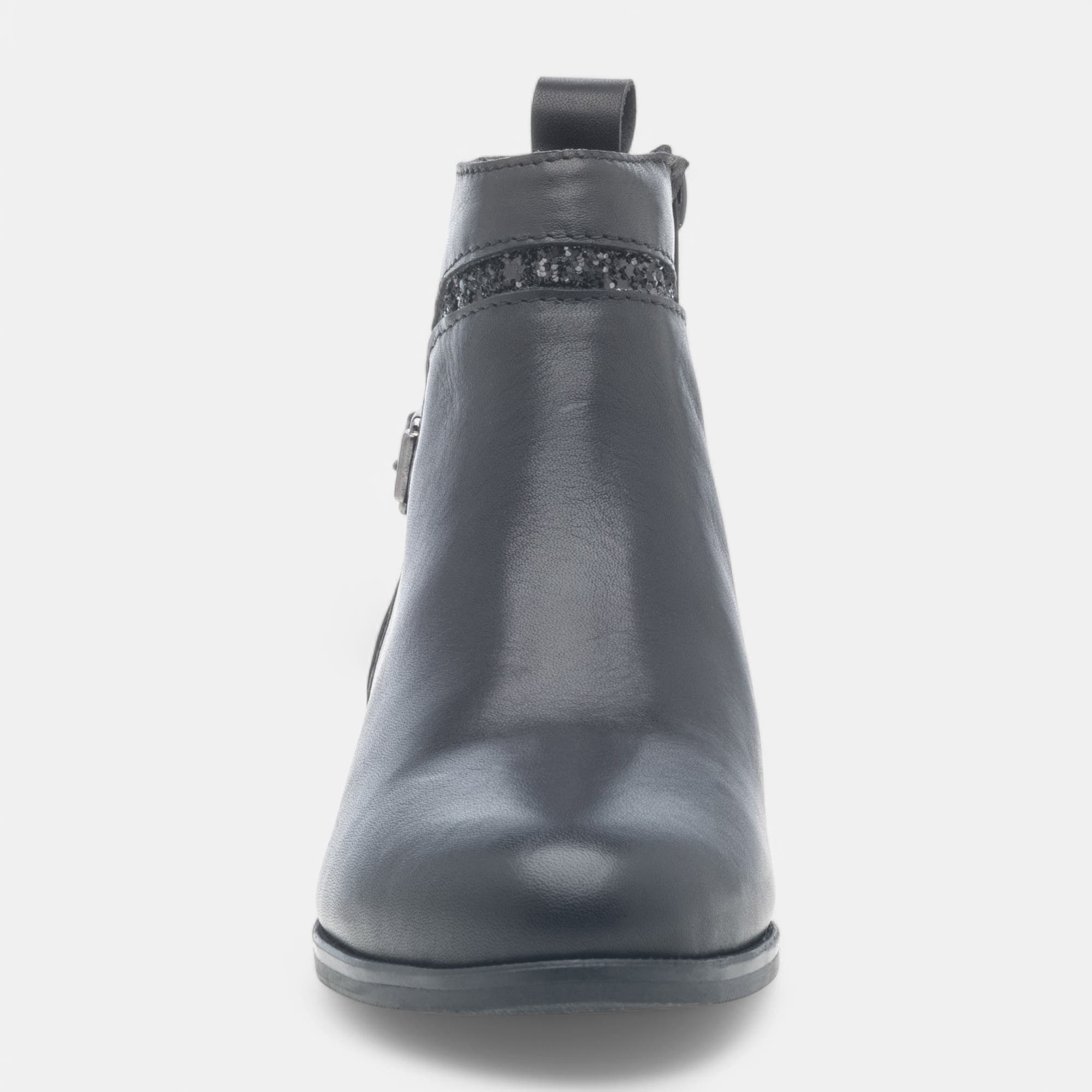 Bottines Fille en cuir noir