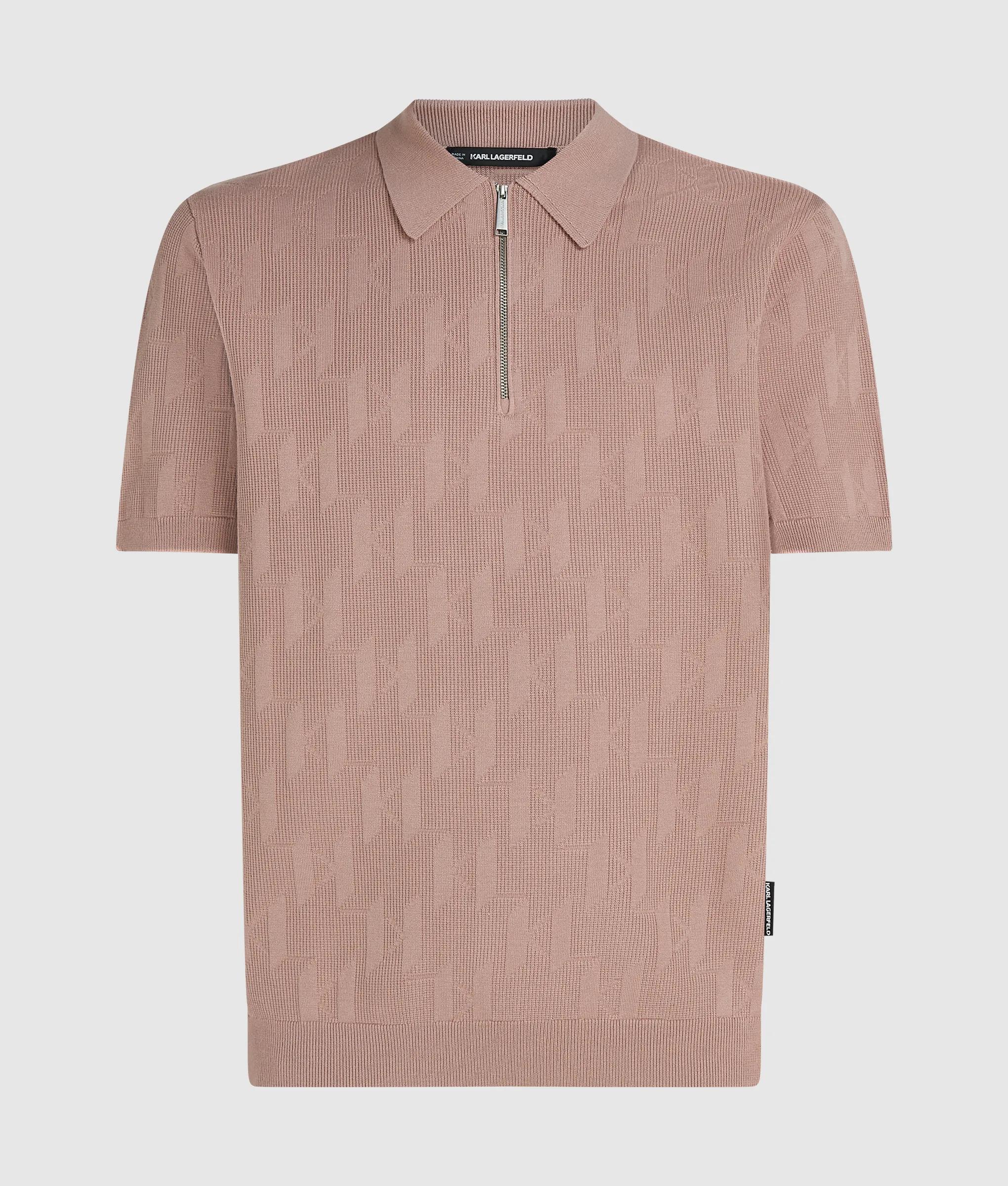 Monogram poloshirt met rits