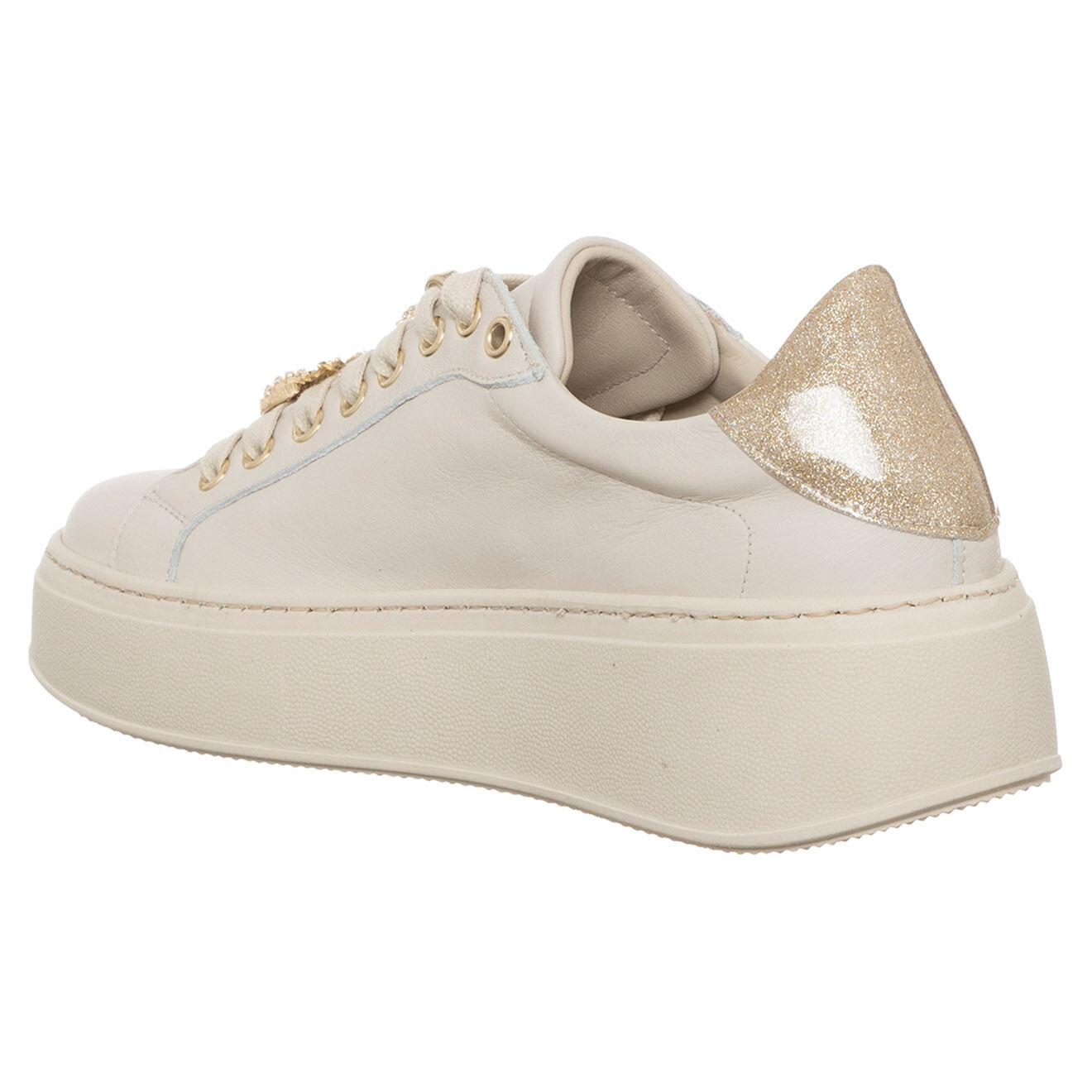 Loretta Pettinari Sneakers en Cuir Maé ivoire