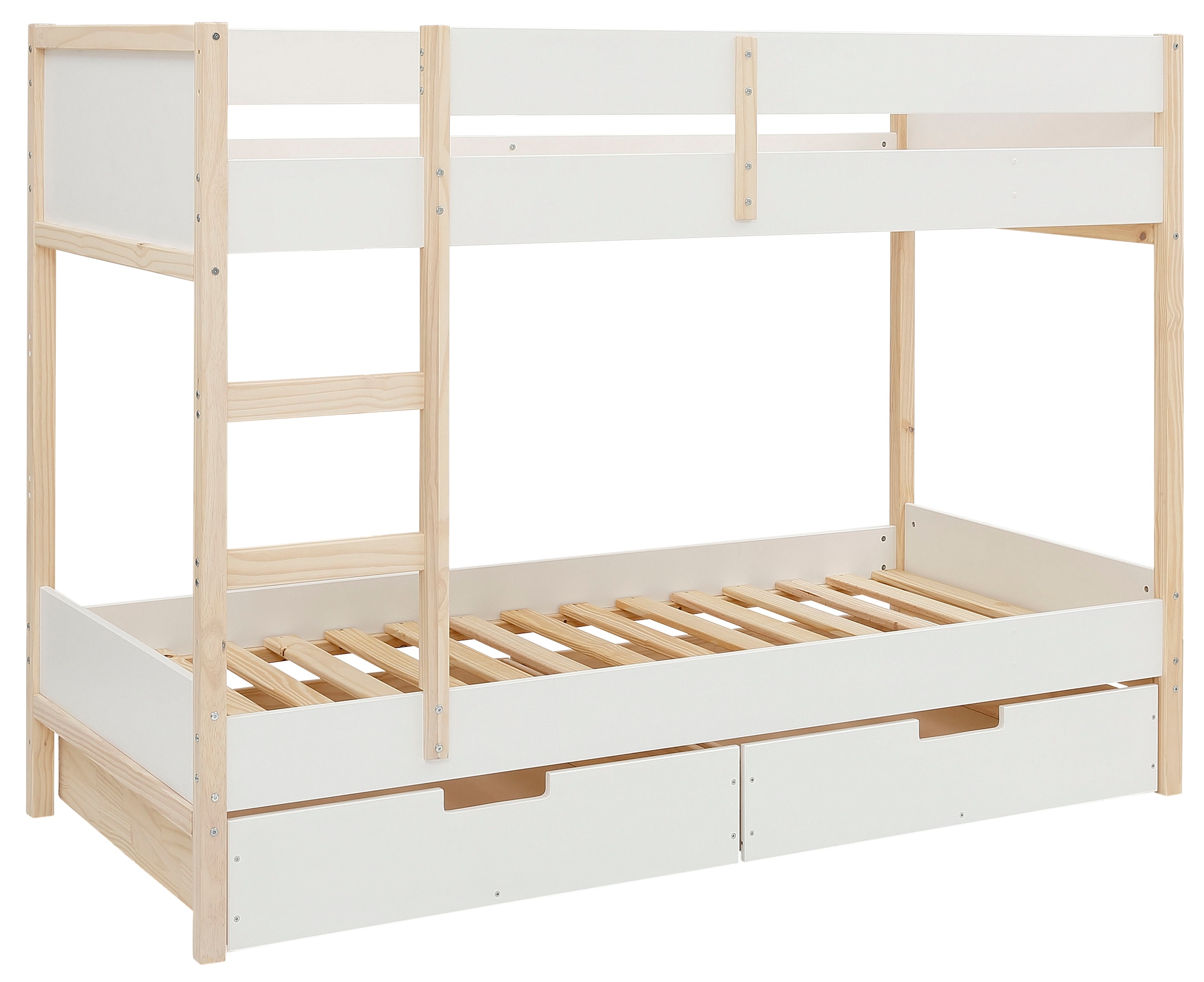 Lüttenhütt Etagenbett »Janne« Kiefernholz, Etagenbett, inklusive Holzleiter, Liegefläche 90x200 cm