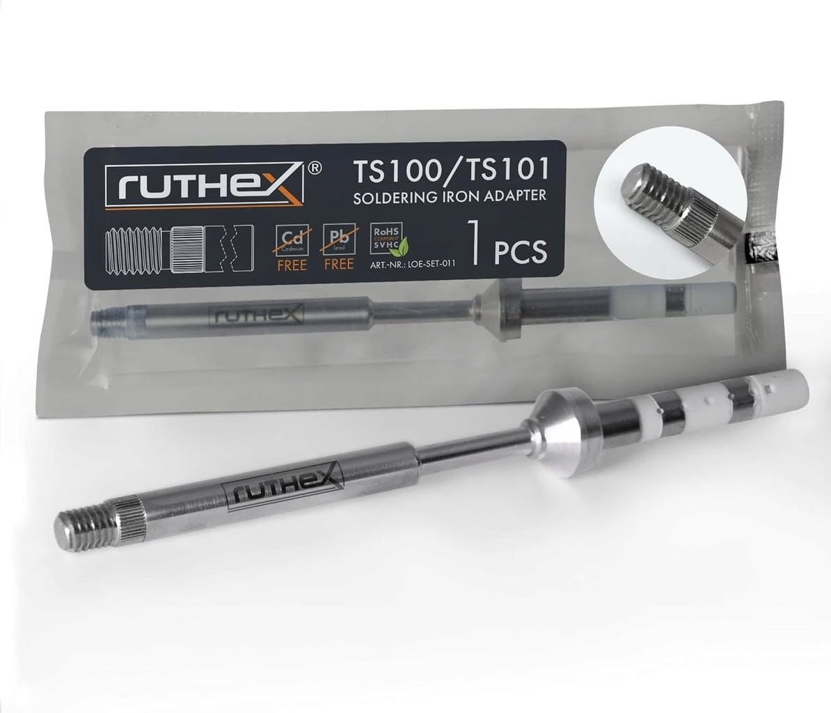 ruthex  1x Lötspitzen Adapter der Serie TS100 / TS101 / PINECIL kompatibel    Adapter für TS100, TS101 & PINECIL Lötkolben