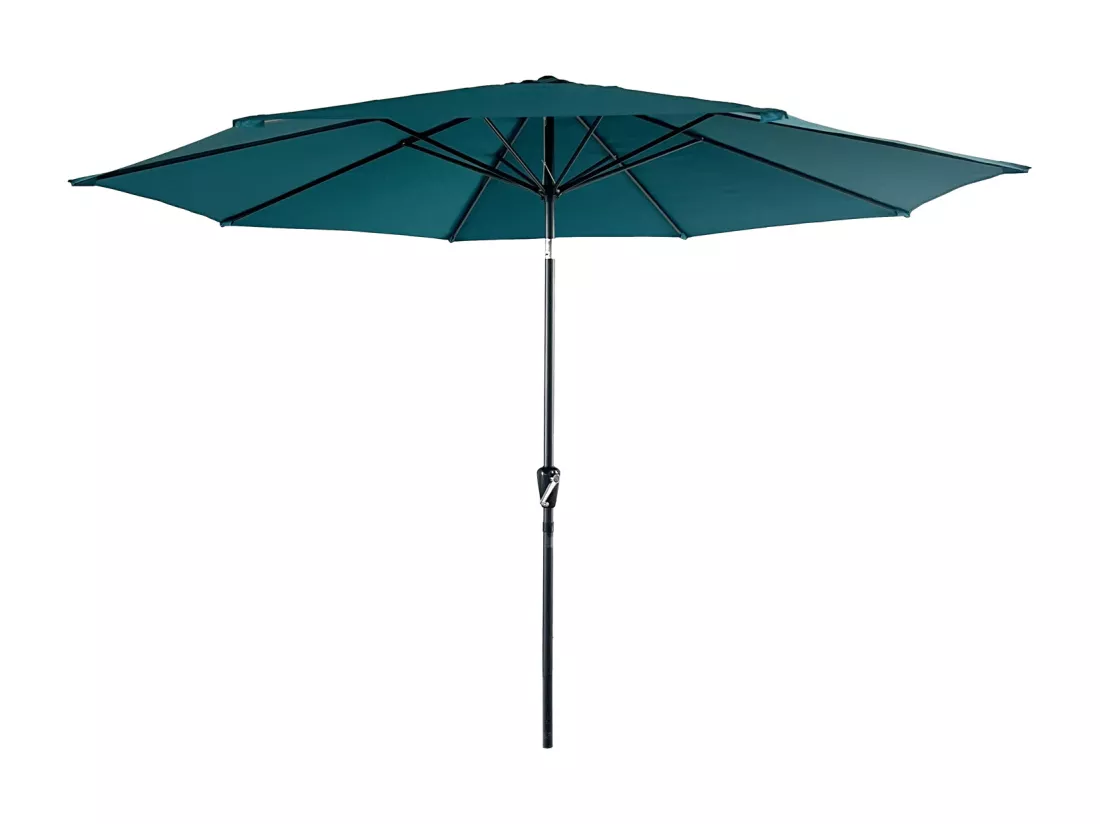 Parasol droit HAPUNA rond 3,30m de diamètre bleu - HAPPY GARDEN