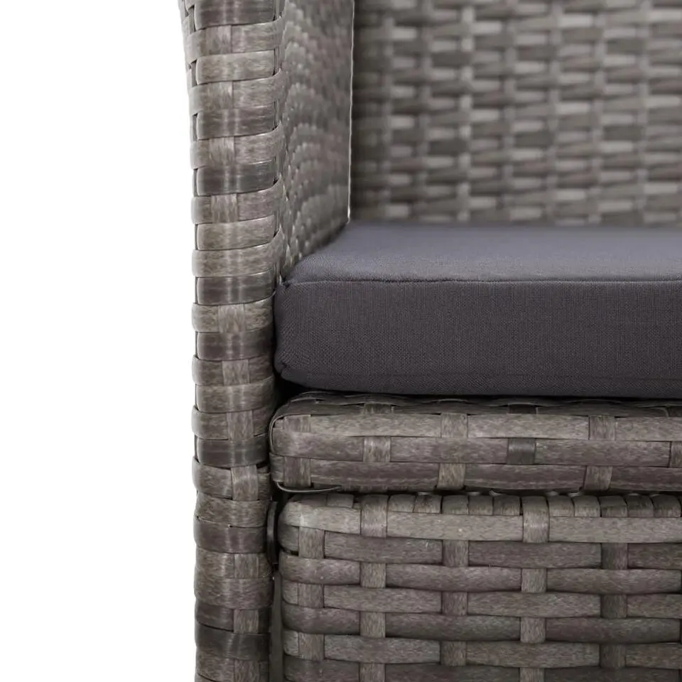 vidaXL - Tuinstoel - Grijs - Poly rattan - 2 stuks