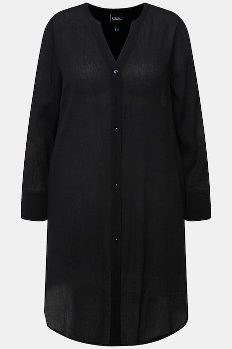 Longbluse, Struktur, A-Linie, Tunika-Ausschnitt, Langarm
