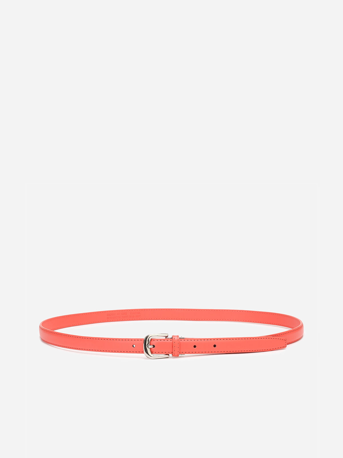 Ceinture fine en cuir- orange