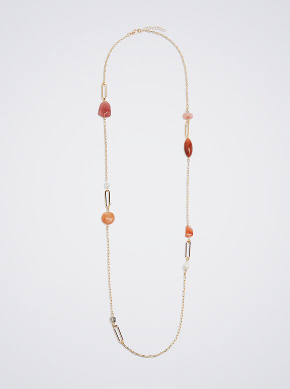 Colar Multicolorido com Pedra - Multicor