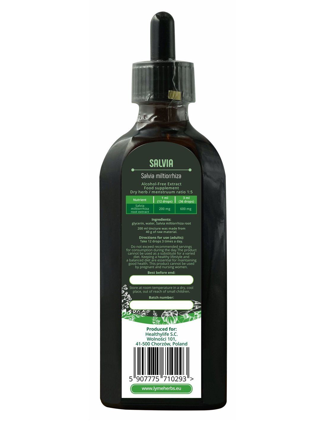 Lymeherbs Rotwurzel-Salbei (Salvia) Alkoholfreier Extrakt