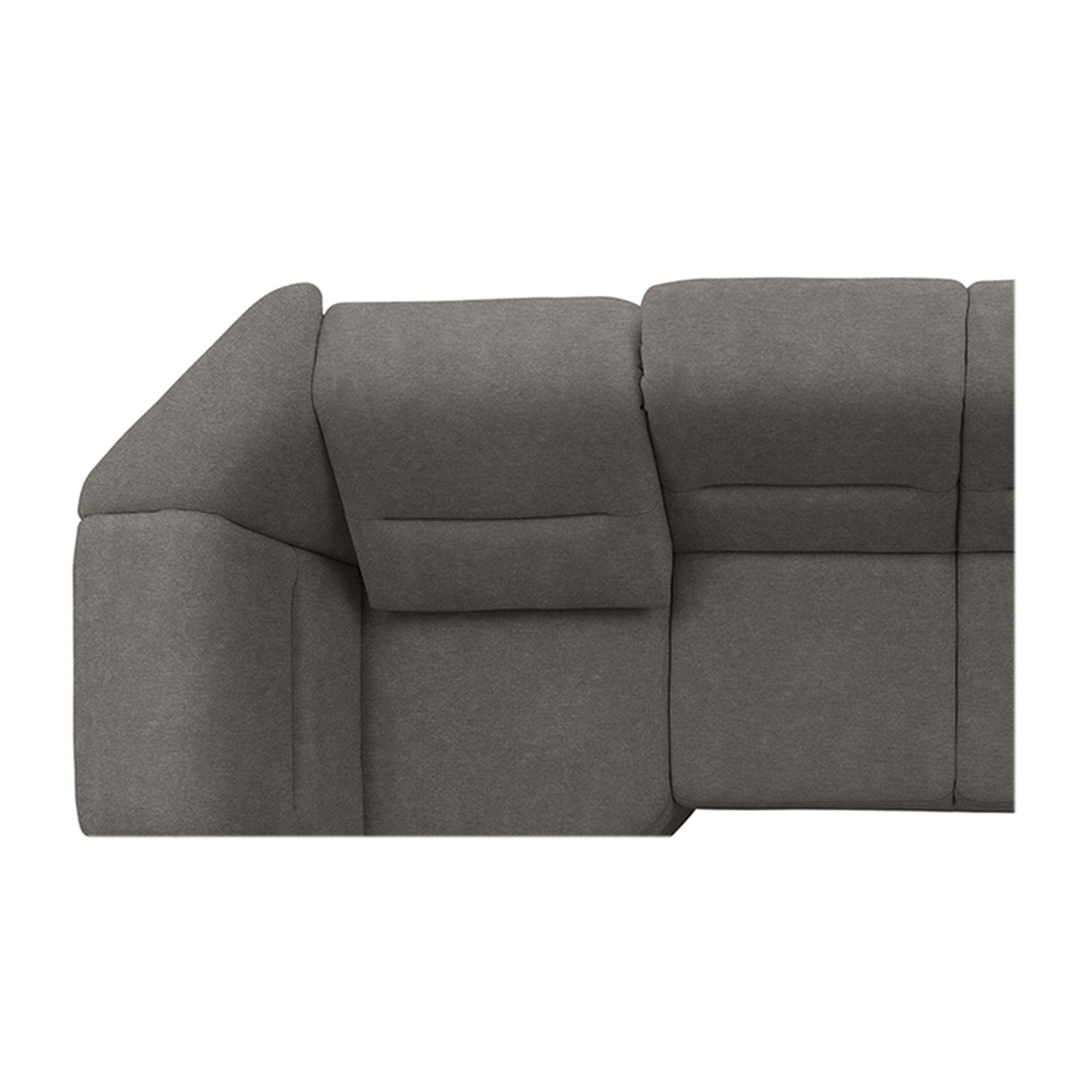 polsterpower Ecksofa - Belle grey - Basismodell - Ottomane links