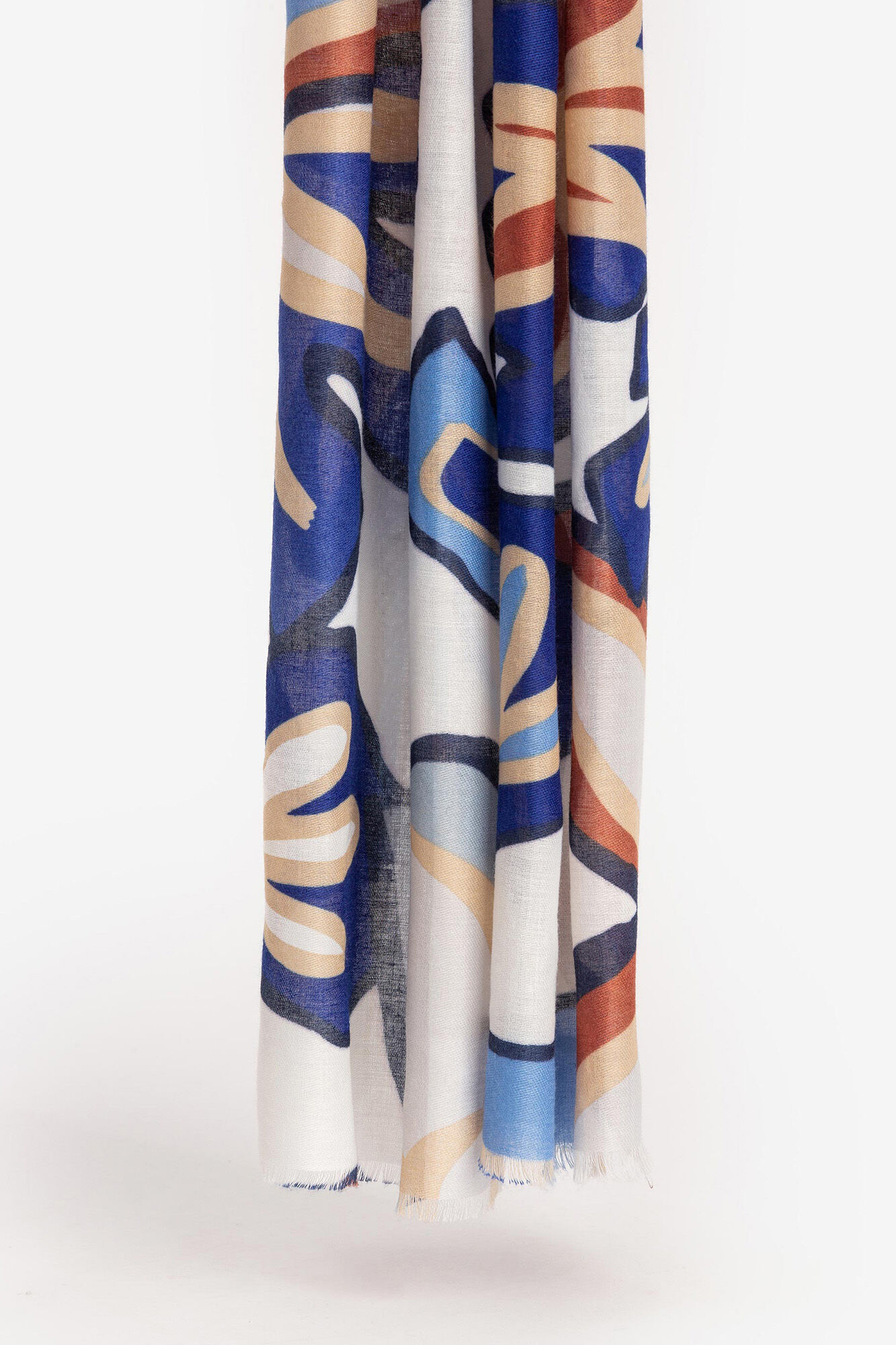 Lenço de cetim estampado - Multicolorido
