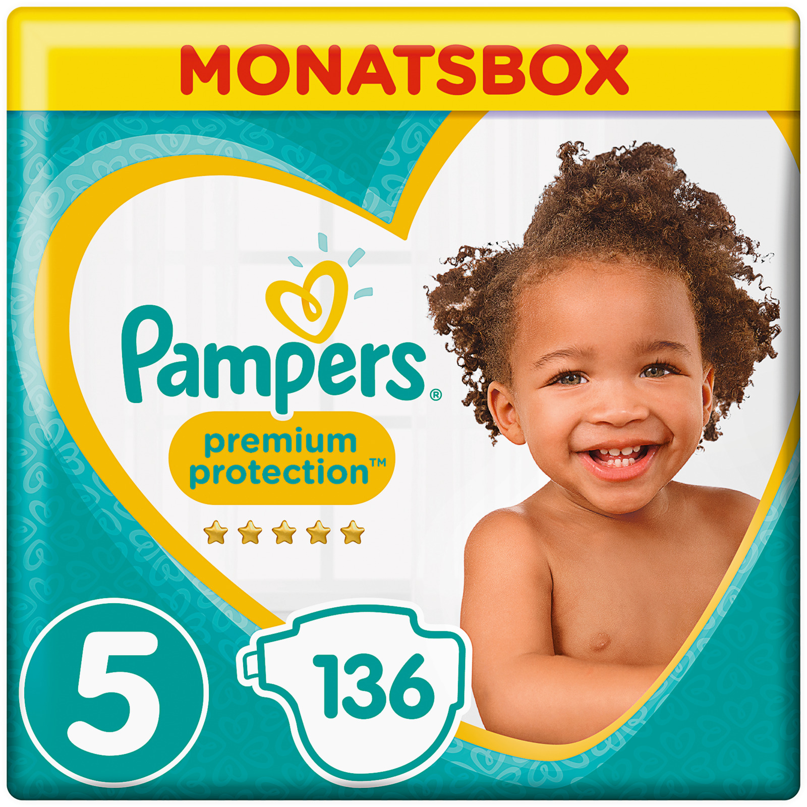 Pampers Gr. 5 Premium Protection Junior 11-16 kg Monatsbox 136er