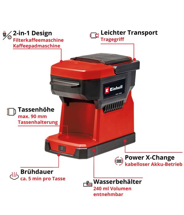Einhell Akku-Kaffeemaschine TE-CF 18 Li-Solo