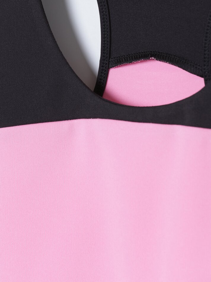 Top esportivo com blocos de cores - Fúcsia