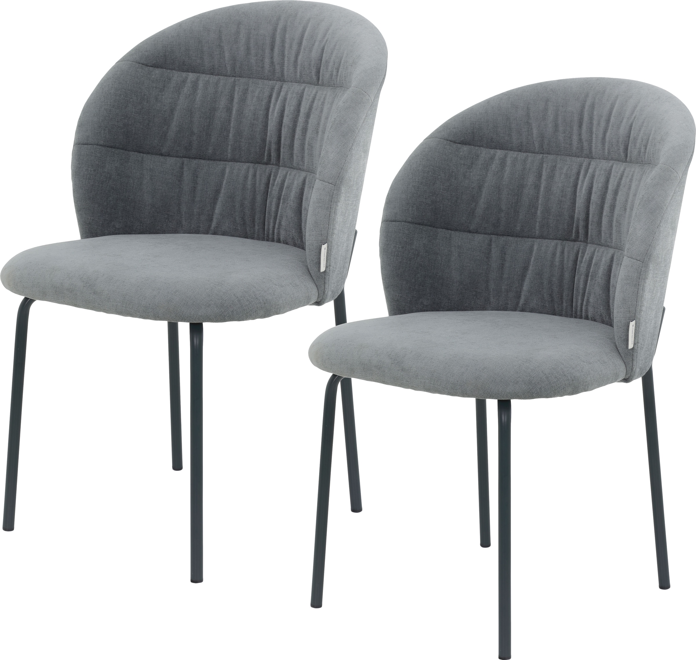 TOM TAILOR HOME 4-Fussstuhl »LEAF CHAIR« (Set) 2 Stk.4-Fussgestell, Raffung in der Rückenlehne