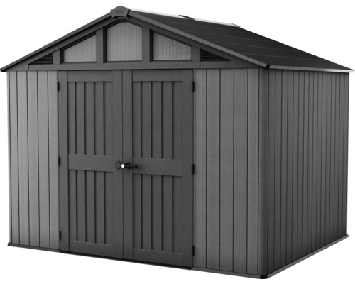 Keter Stronghold tuinhuis met afgeronde hoeken 10x8 inclusief vloer 305 x 243 cm houtlook