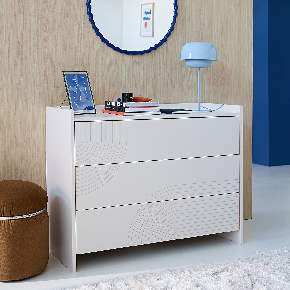 LA REDOUTE INTERIEURS<br>Cômoda com 3 gavetas, Newxor