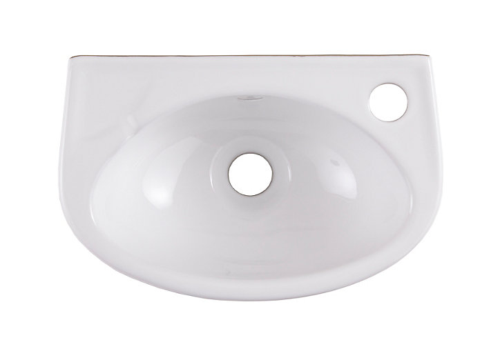 Lave-mains céramique blanc GoodHome Bori 35 cm