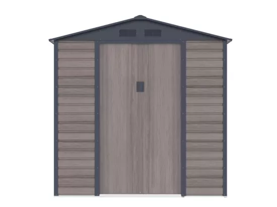 Abri de jardin métal en acier galvanisé effet bois gris 4,15 m² - ADELMO