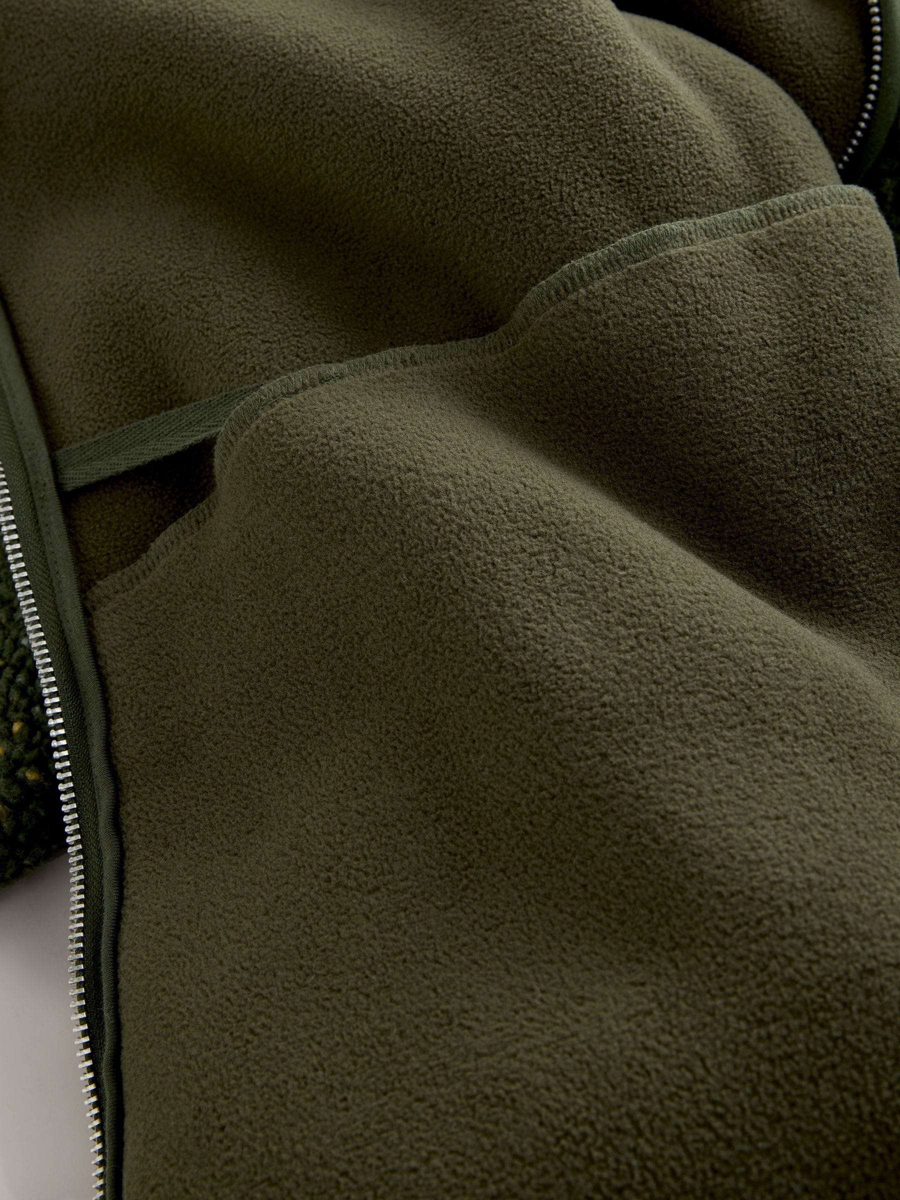 Kaki Groen nep - Doorritsbare funnel Borg Fleece