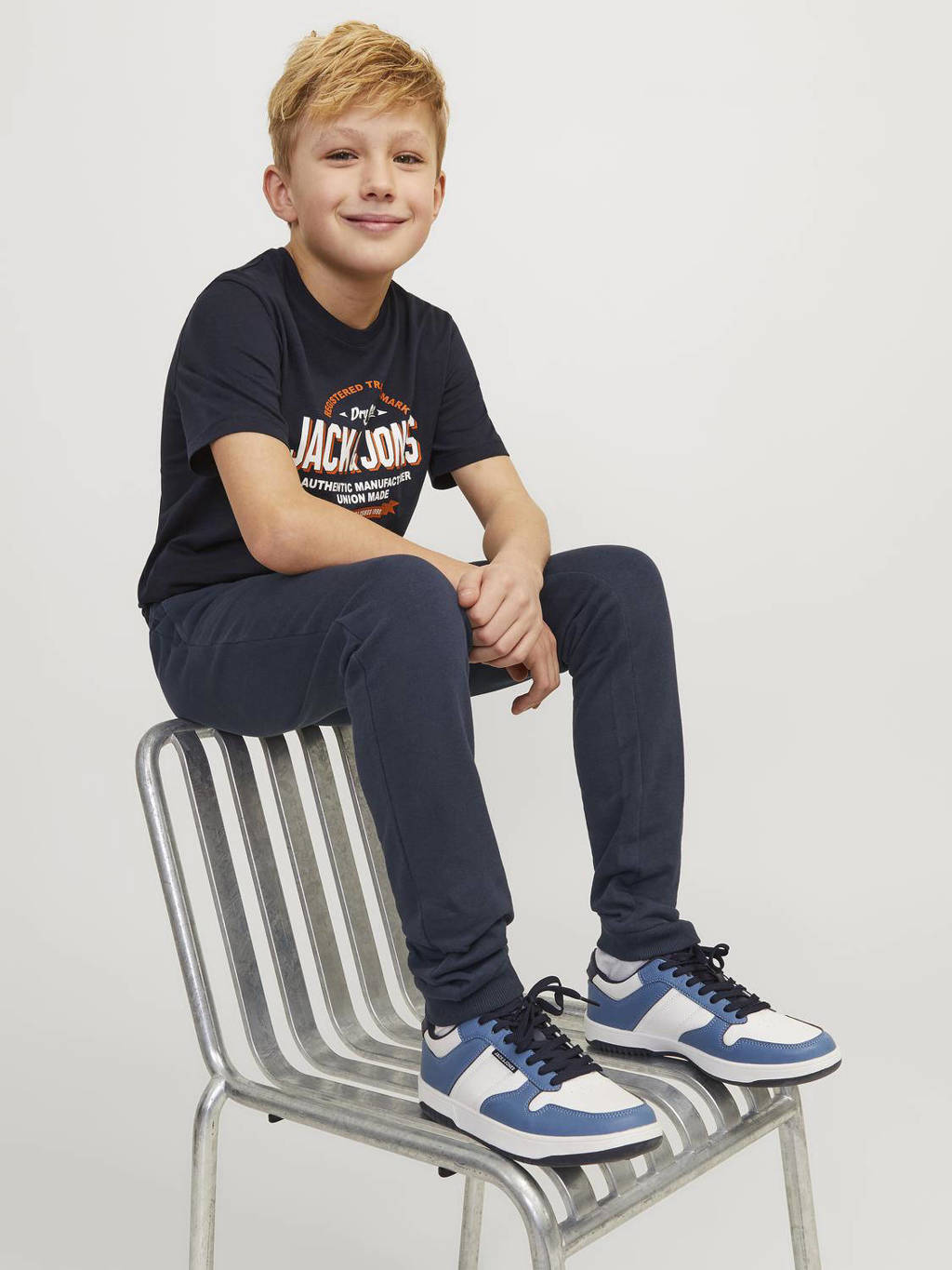 JACK & JONES joggingbroek JPSTGORDON JJSWIFT met logo donkerblauw