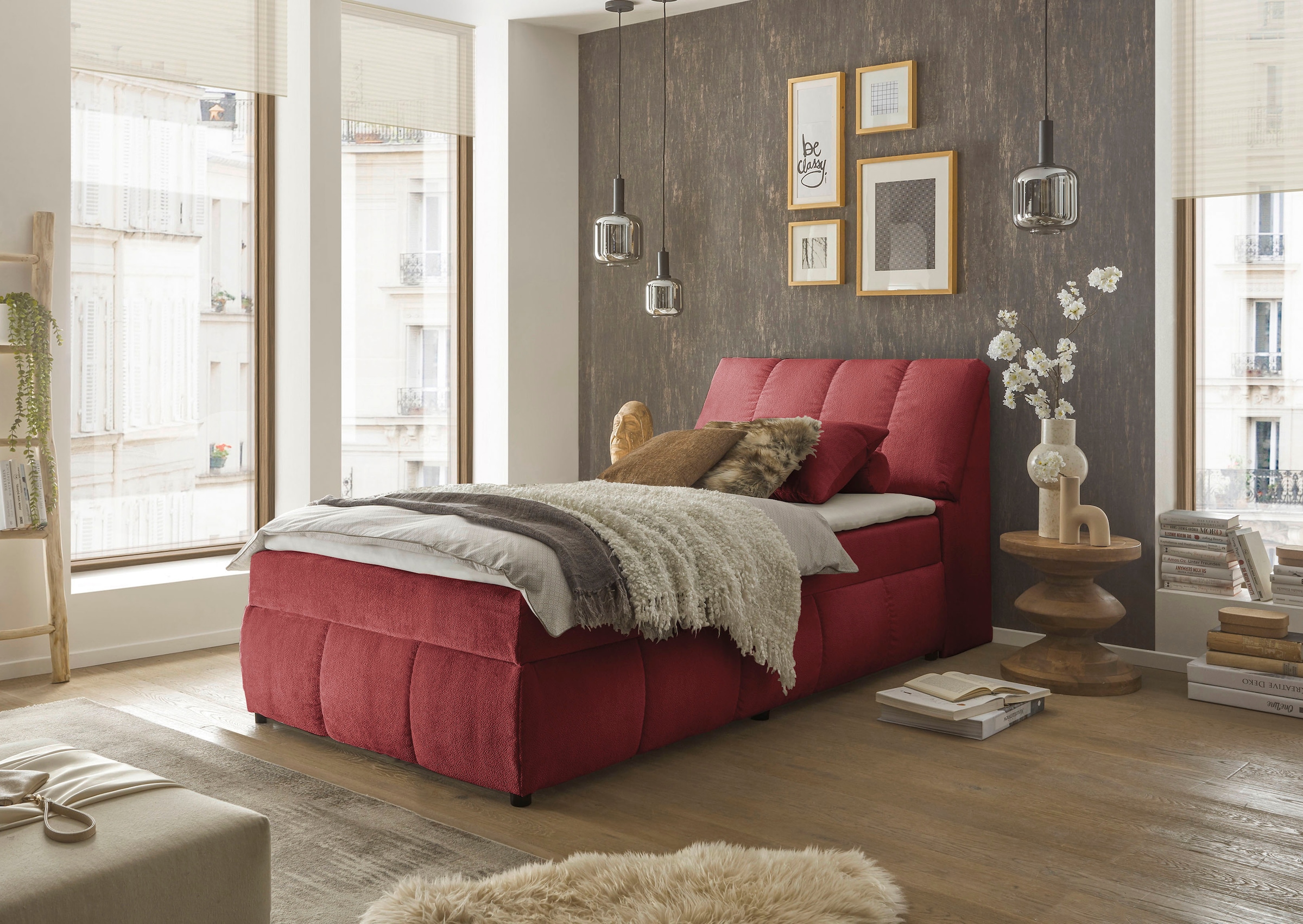 ED EXCITING DESIGN Boxbett »Valencia« inkl. Bettkasten und Stauraum im Kopfteil