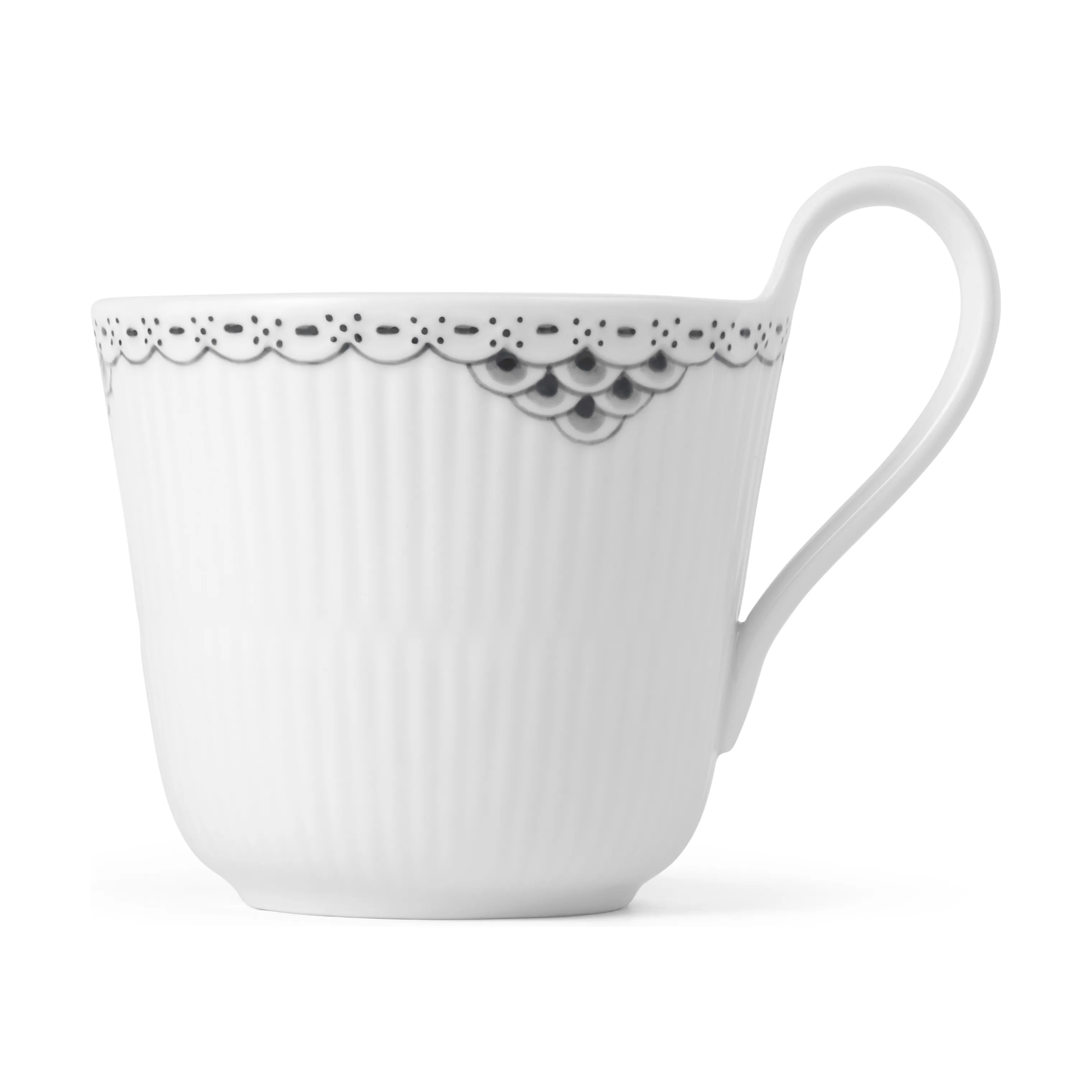 Royal Copenhagen Sort Riflet Blonde Højhankskop