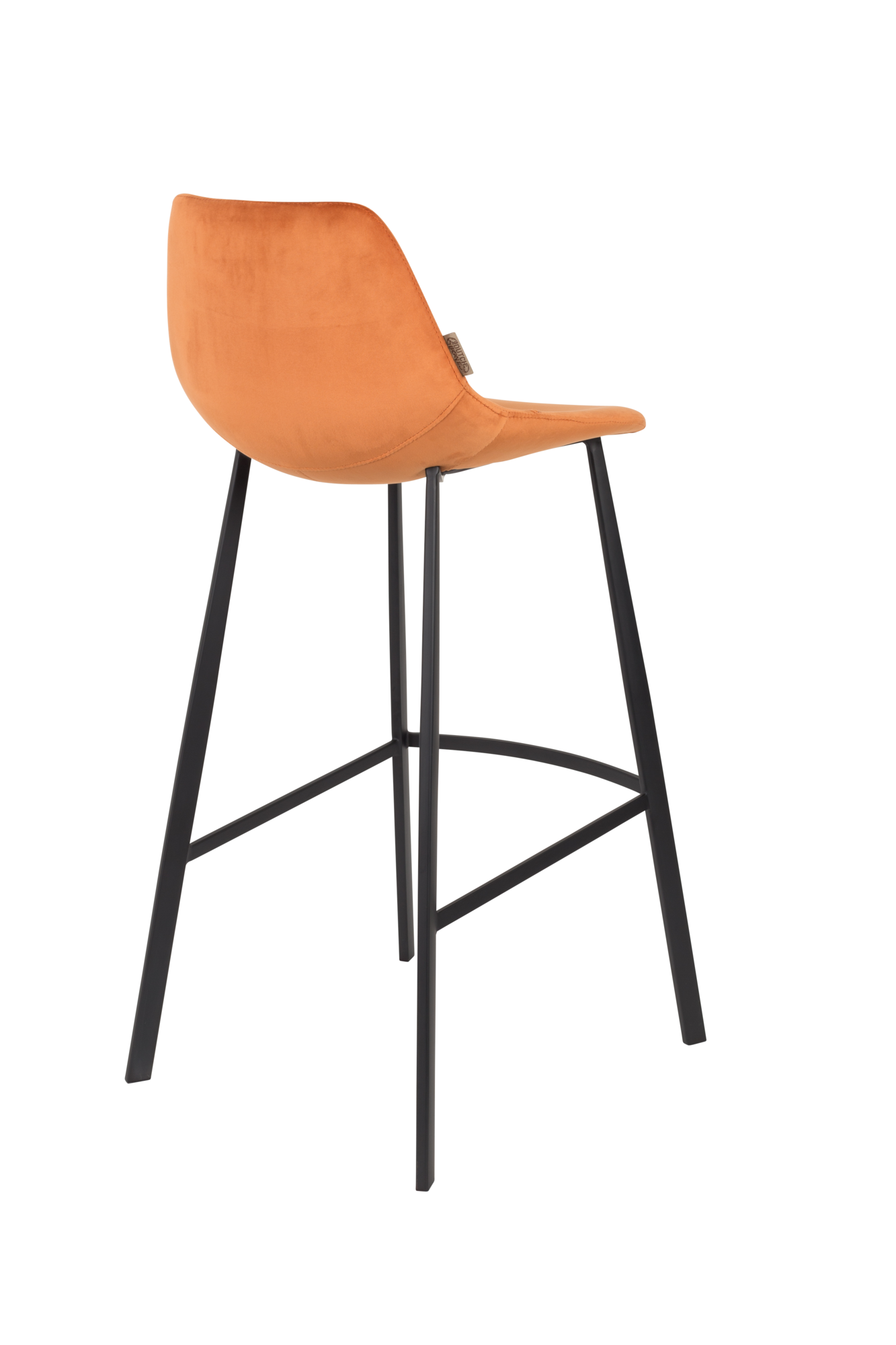 Dutchbone Franky Barkruk Velvet 80 cm Oranje
