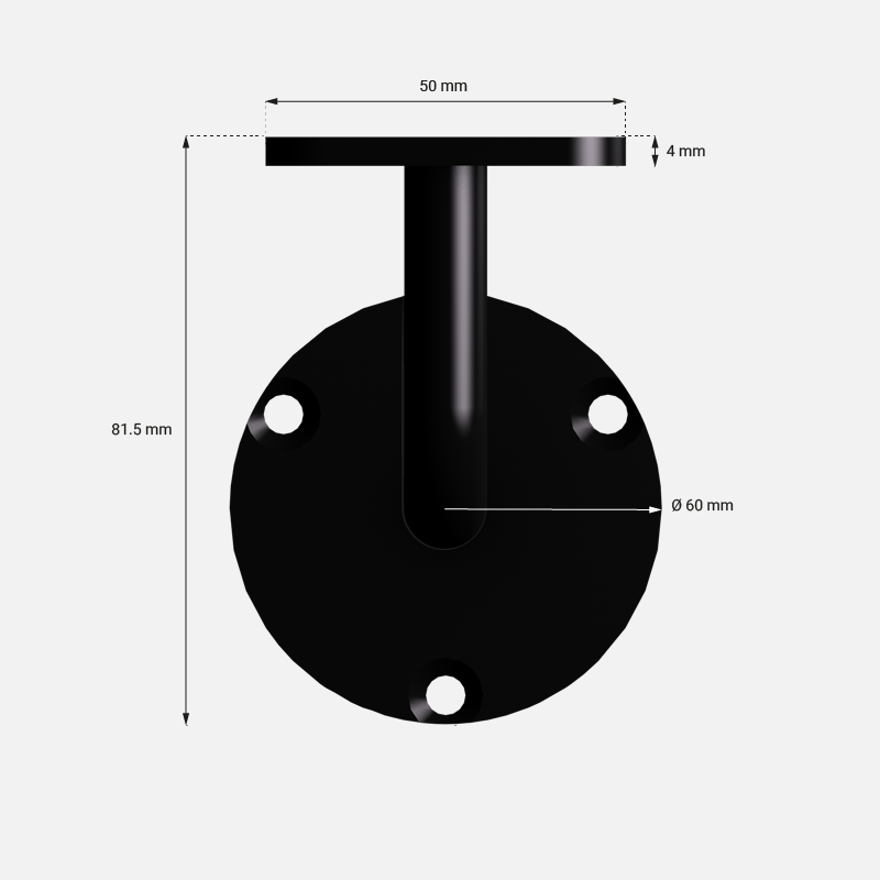 Ronde houten wandleuningset + montagebeugels