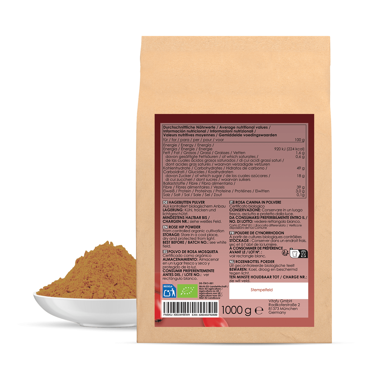 LINEAVI Hagebuttenpulver bio (1000g)