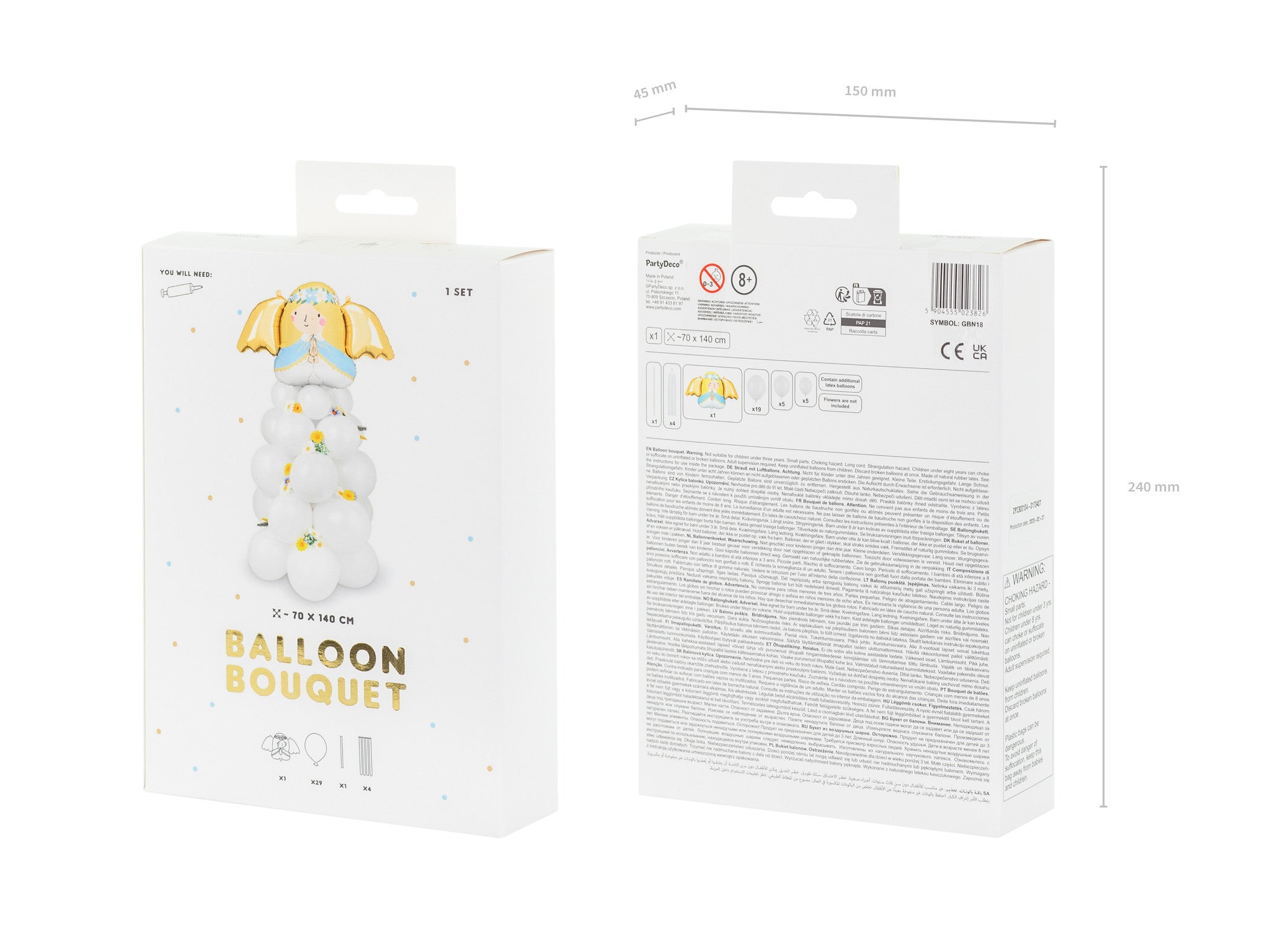 Ballonnenpilaar Engel 1,4m