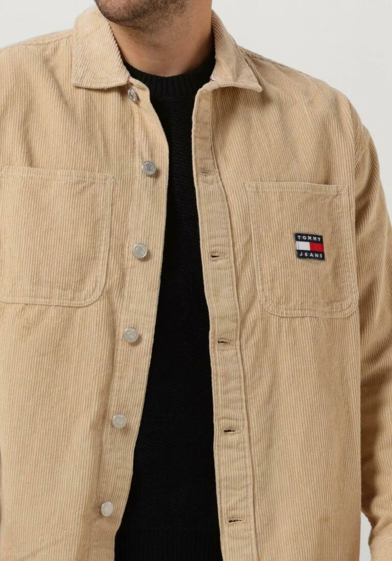 TOMMY JEANS beige tommy jeans overshirt tjm chunky cord overshirt