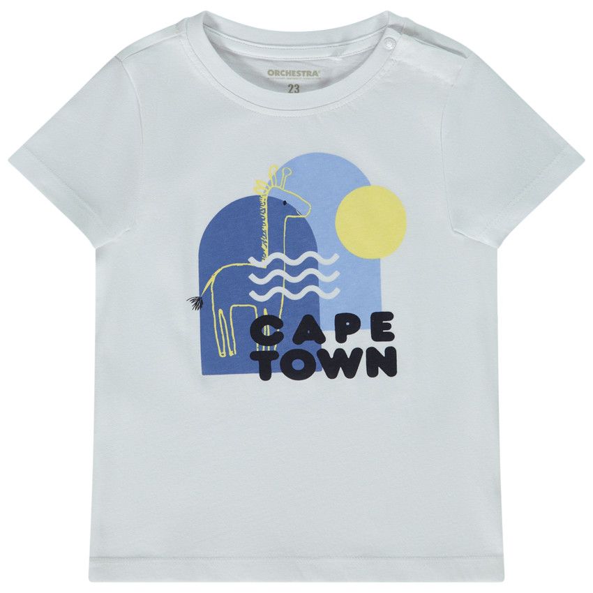 T-shirt manches courtes print fantaisie pour bébé garçon - Blanc