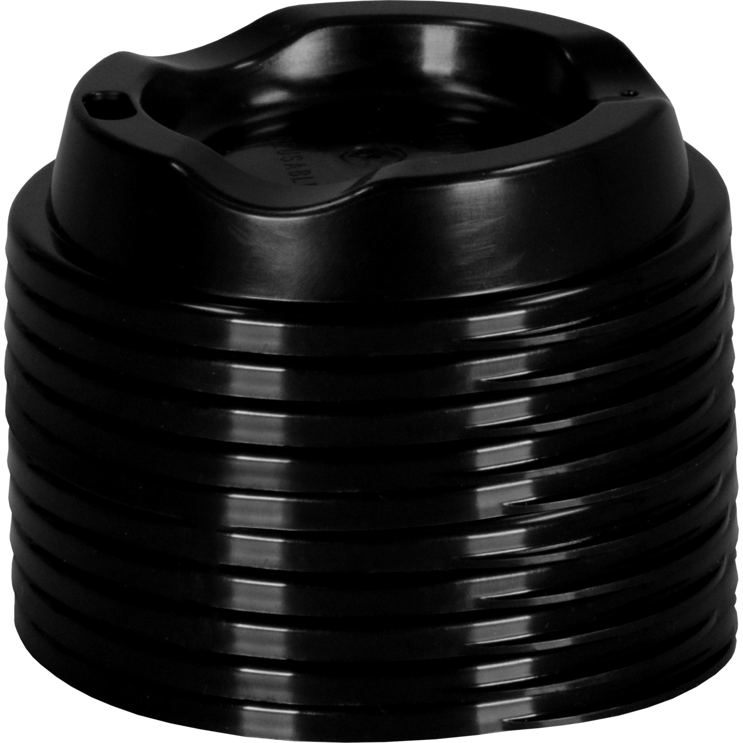 DishCircle Deksel, PP, rond, reusable, met drinkgat, Ø80mm, zwart