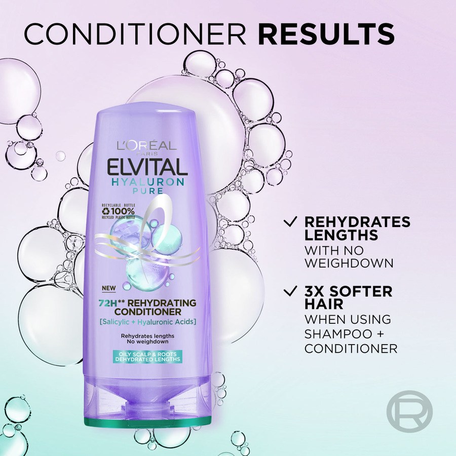 L'Oréal Paris Elvital Hyaluron Pure Conditioner for Dehydrated Hair 300ml